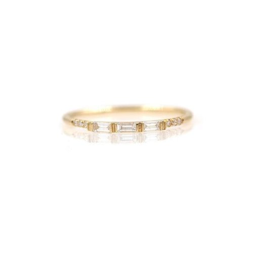 Triple Baguette and Pave Diamond Band - LoveAudryRose.com